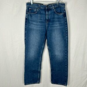 Fat Face Uk Sutton Straight Jeans Medium Wash Button Fly -Size 12S